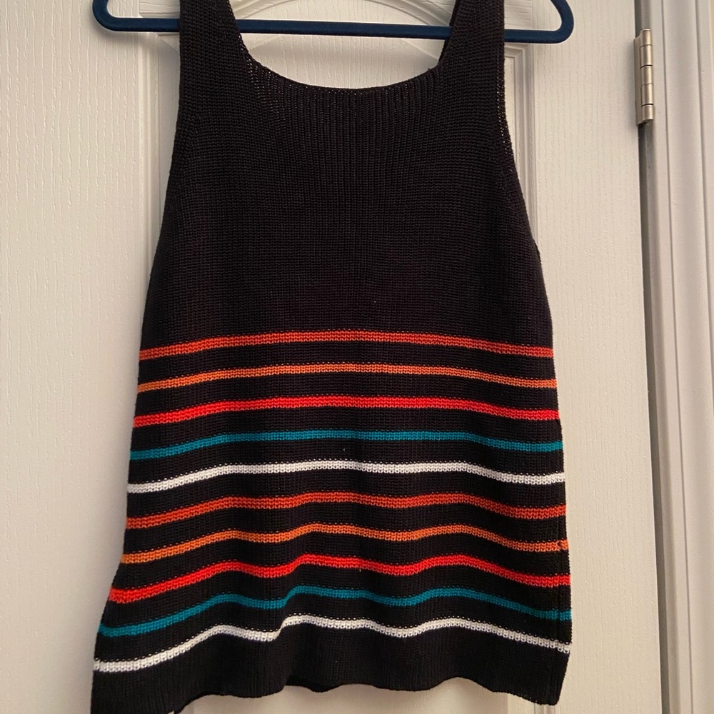 Multi color reversible sweater tank